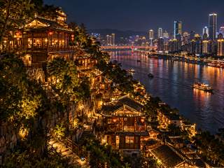 中国の夜景をイメージしたAI生成画像