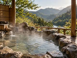 温泉旅行をイメージしたAI生成画像