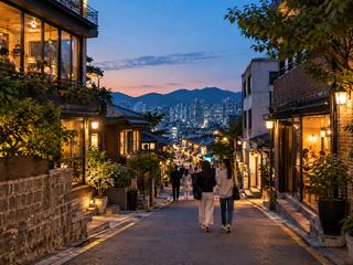 韓国の街歩きをイメージしたAI生成画像